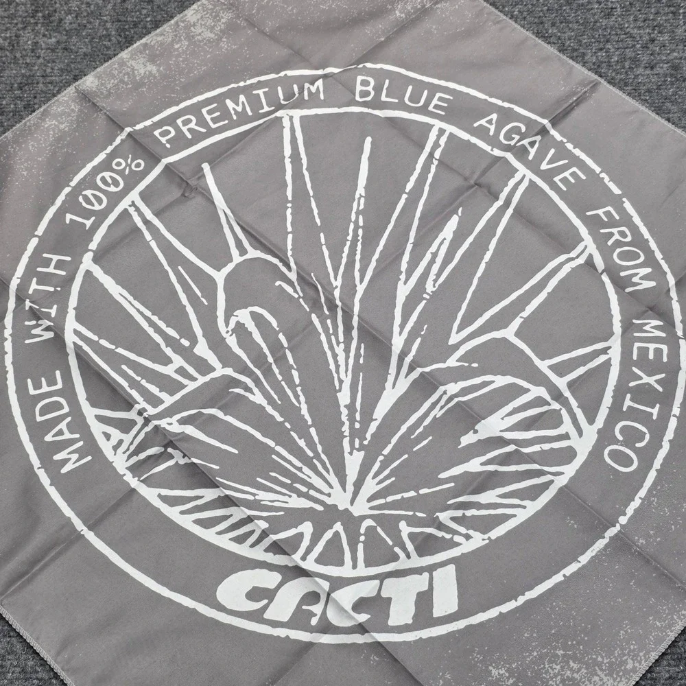 Travis Scott‎ CACTI Agave Bandana Gray Silver Logo Scarf Travis Scott Merch Rare